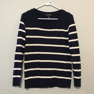 Forever 21 navy blue sweater with cream stripes